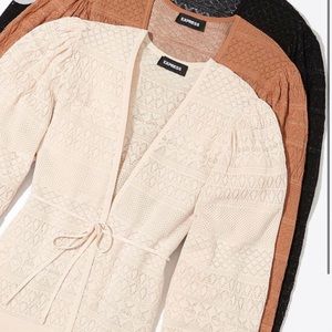Express Belted Open Stitch Cardigan (Missing belt) Lt Pinkish color NWT Size M